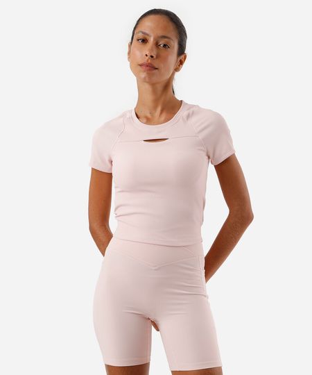 blusa feminina cropped canelada ace rosa G