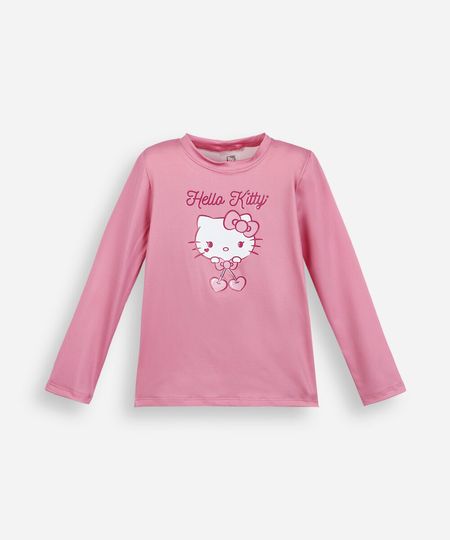 camiseta infantil uv hello kitty rosa 4