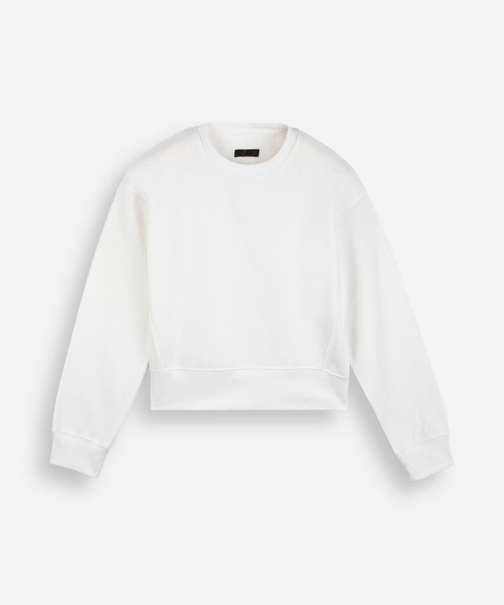 blusão juvenil de moletom com recorte off white