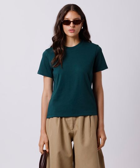 camiseta feminina de algodão slim mindset verde M