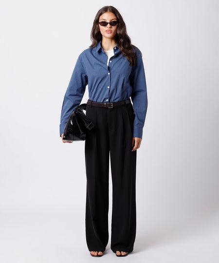 calça de alfaiataria feminina com pregas e cinto mindset preta 34 calça de alfaiataria feminina com pregas e cinto mindset preta 34