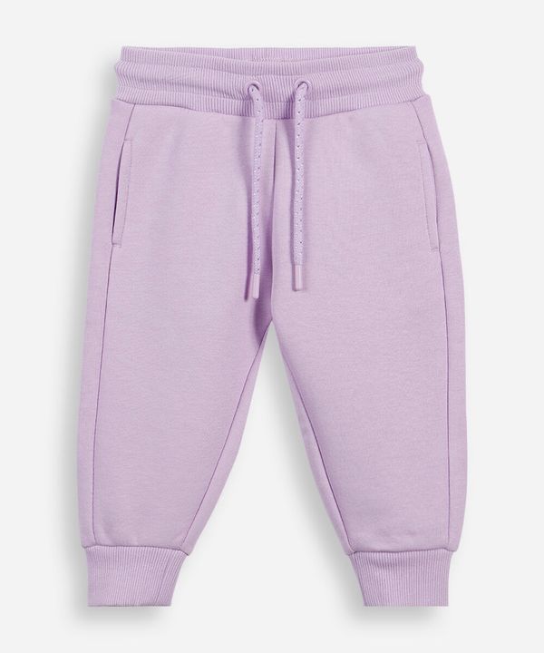 calça infantil jogger básica moletom lilás 5