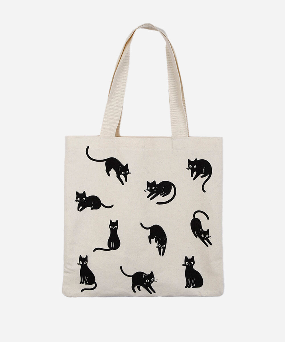 ecobag de algodão gatos bege