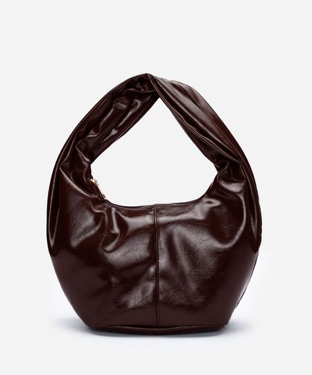 bolsa shoulder glossy marrom UNICO