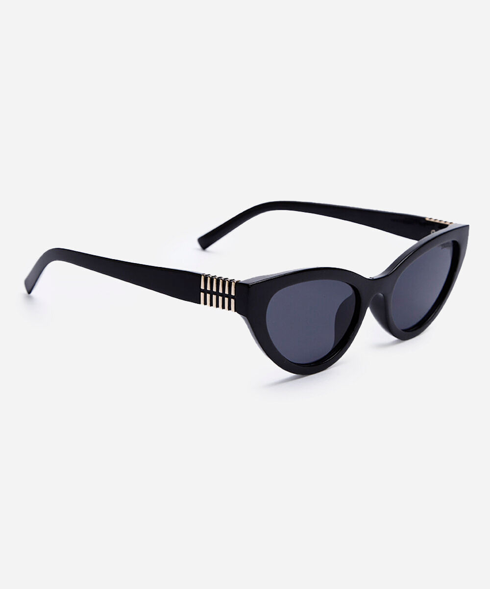 óculos de sol feminino gatinho de acetato triton preto