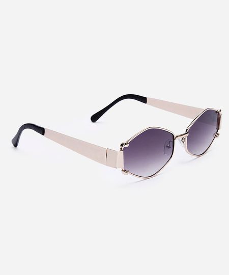 óculos de sol feminino oval de metal triton dourado UNICO óculos de sol feminino oval de metal triton dourado UNICO