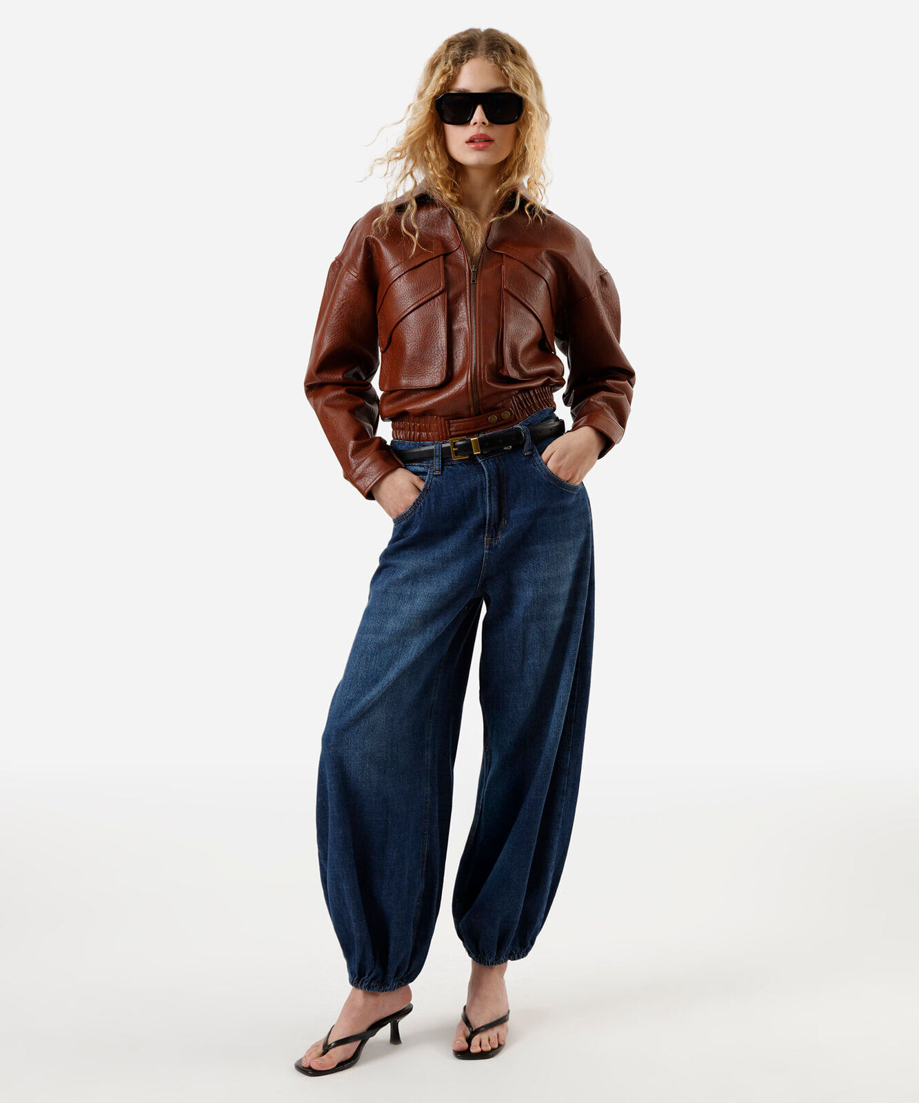 calça aladim feminina jeans cintura alta azul