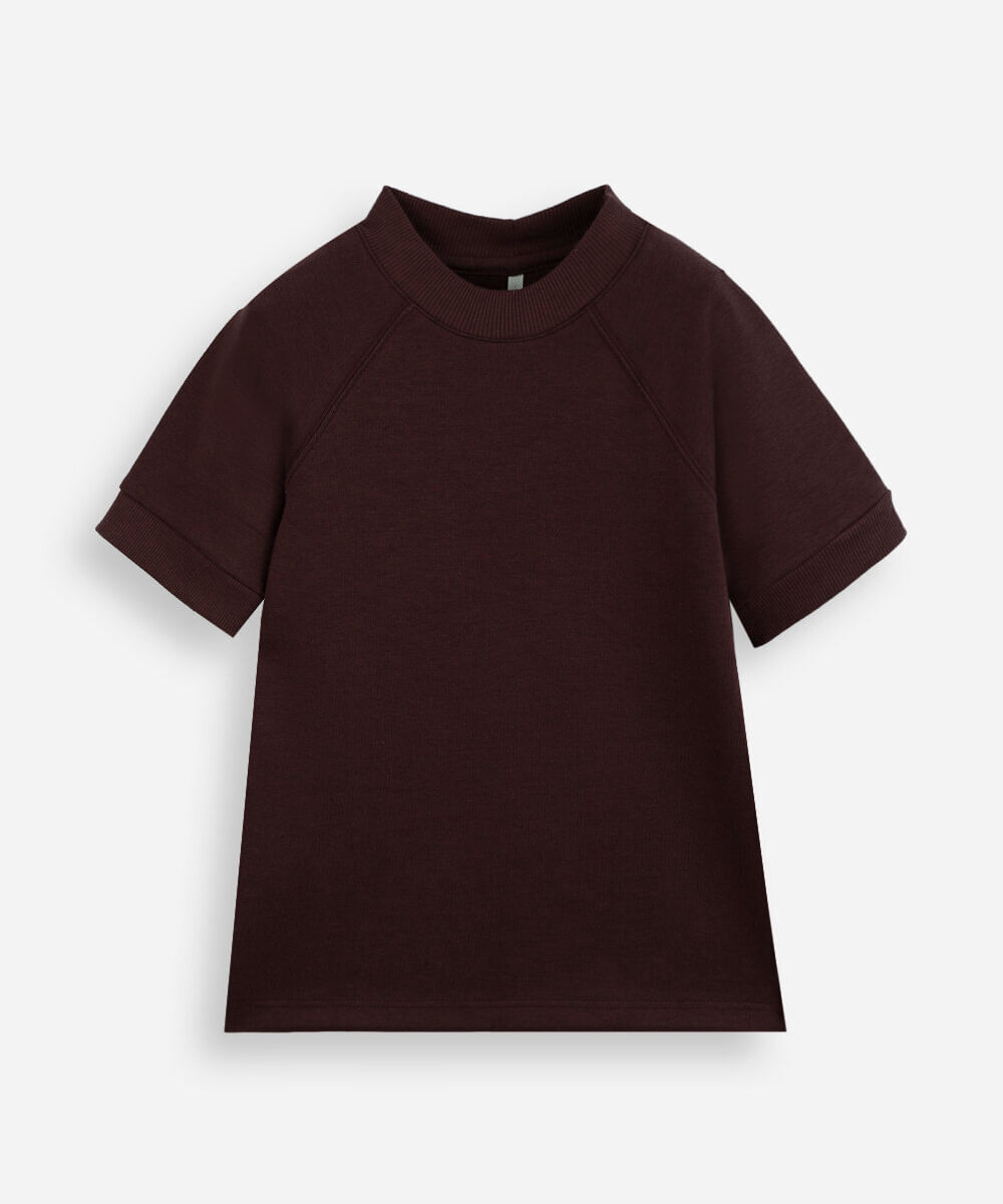 camiseta infantil slim raglan marrom