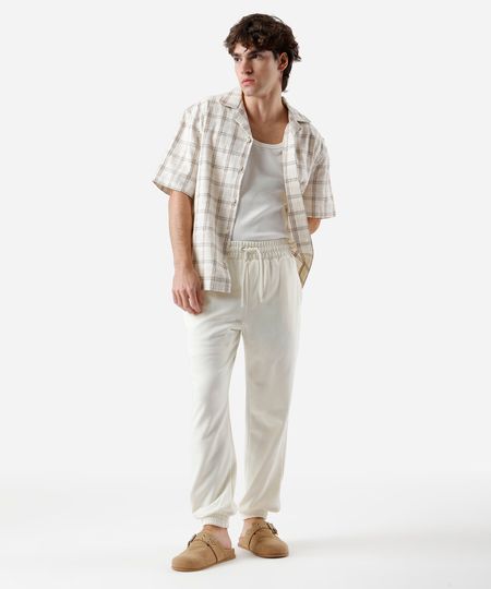 calça masculina jogger moletom off white P calça masculina jogger moletom off white P