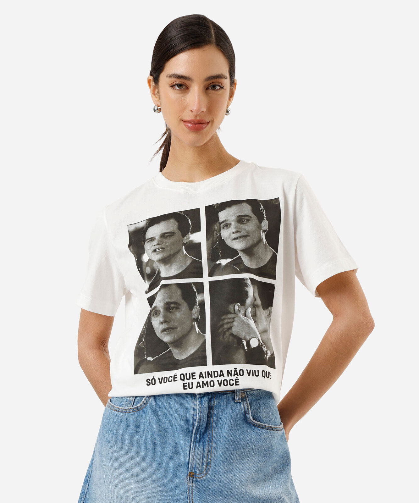 camiseta feminina de algodão paraÃso tropical off white