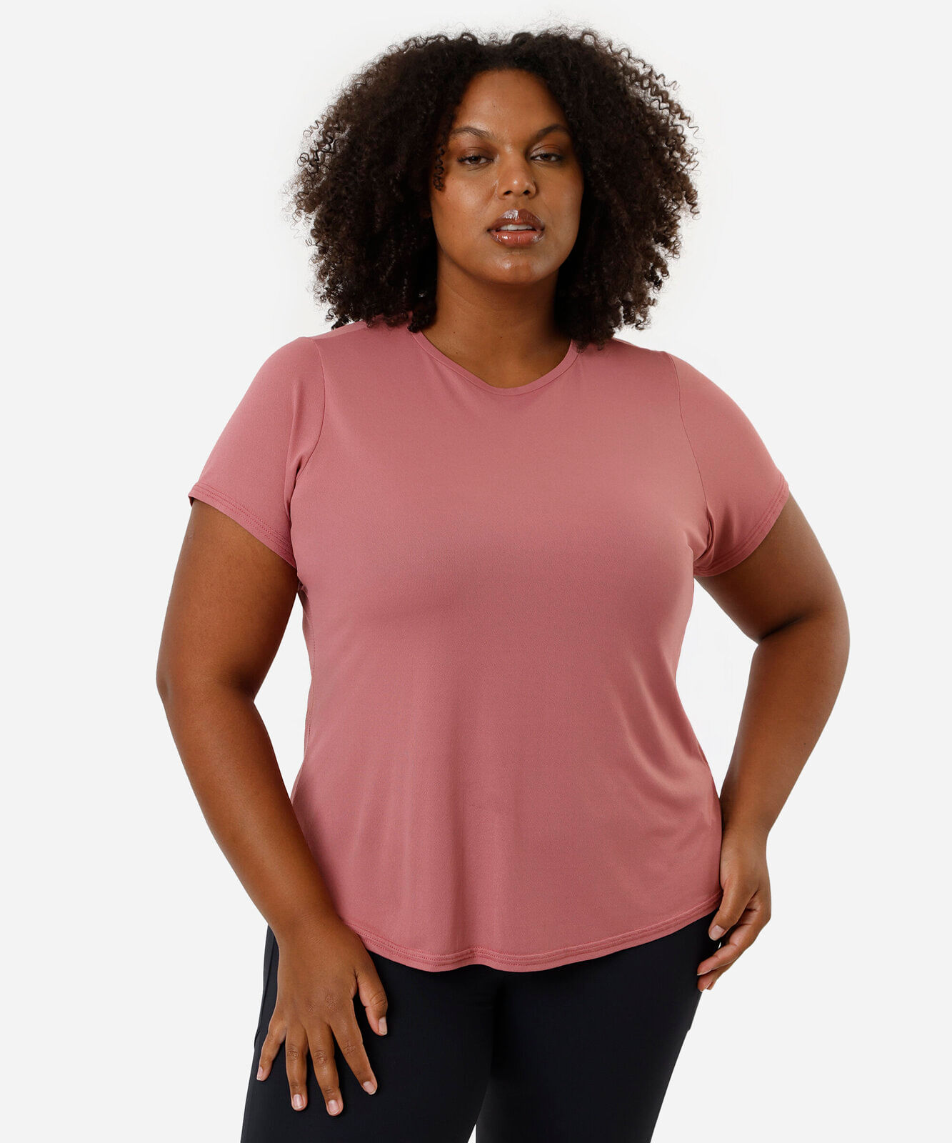 blusa feminina esportiva com recorte plus size rosa
