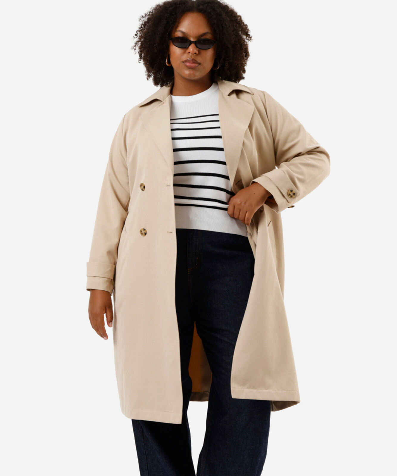 casaco trench coat plus size bege
