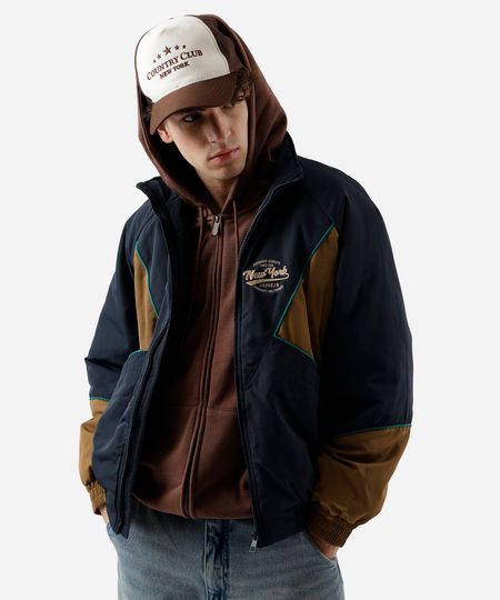 jaqueta masculina bomber oversized new york azul G