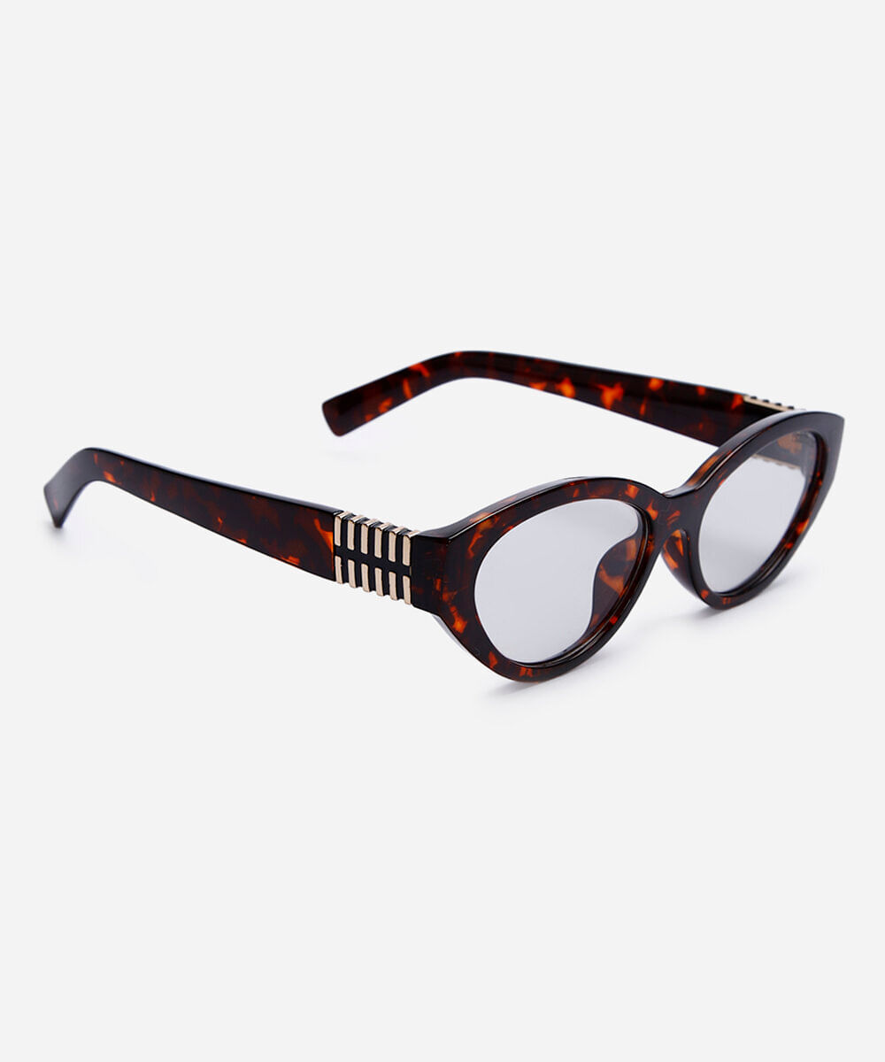 óculos de sol feminino oval tartaruga de acetato triton marrom