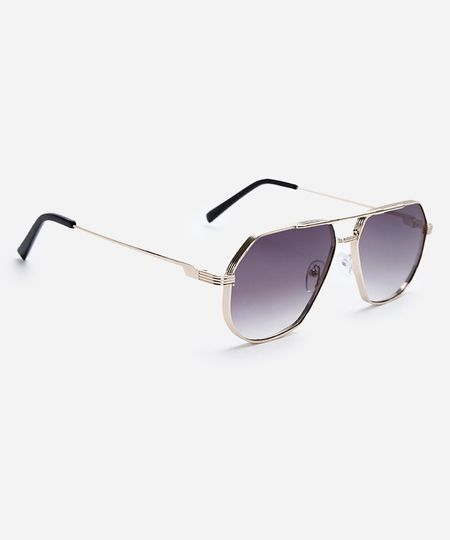 óculos de sol masculino aviador de metal triton dourado UNICO