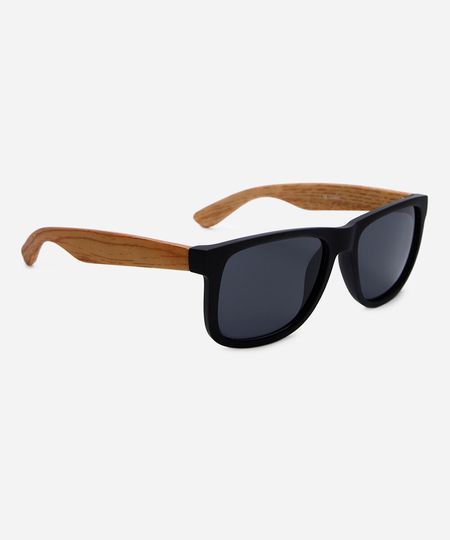 óculos de sol masculino quadrado de acetato preto UNICO
