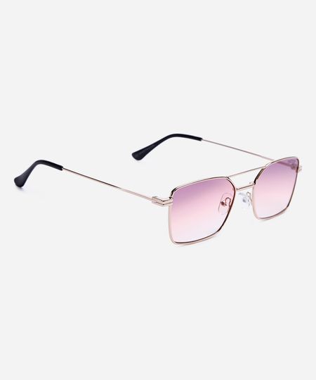 óculos de sol unissex quadrado de metal triton dourado UNICO