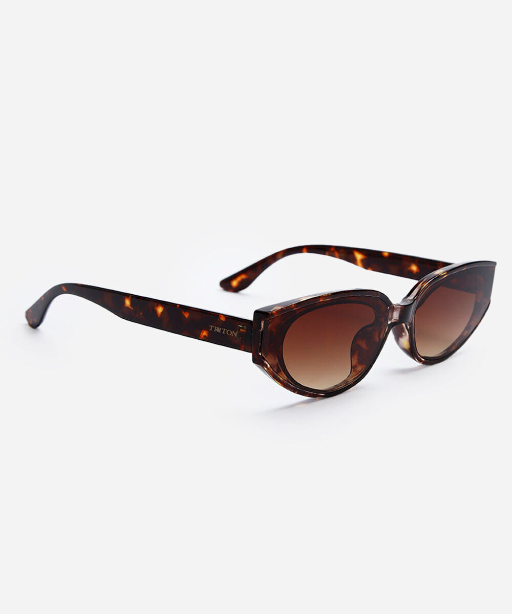 óculos de sol feminino oval de acetato triton colorido