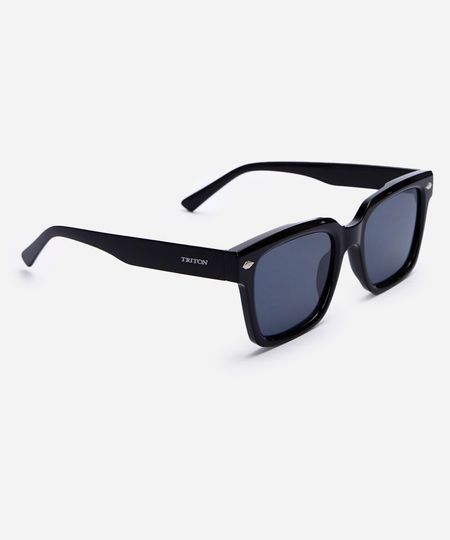 óculos de sol unissex quadrado de acetato triton preto UNICO