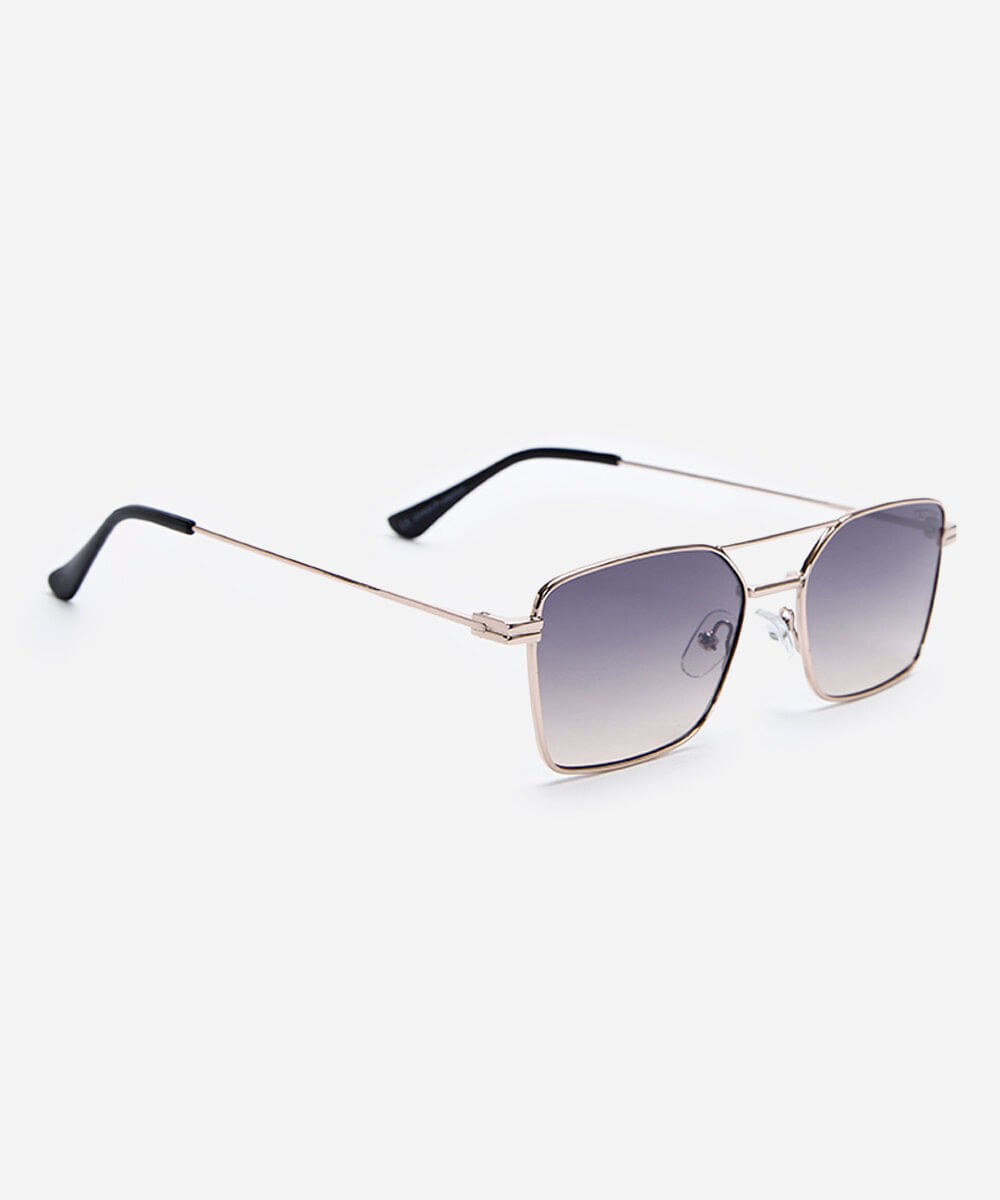 óculos de sol unissex quadrado de metal triton prata