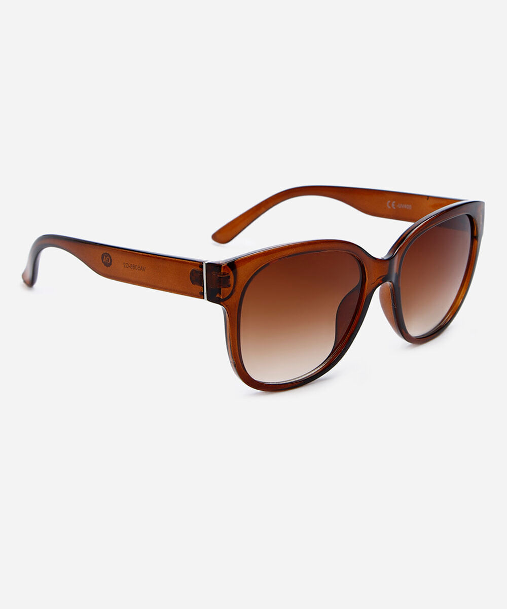 óculos de sol feminino redondo de acetato marrom