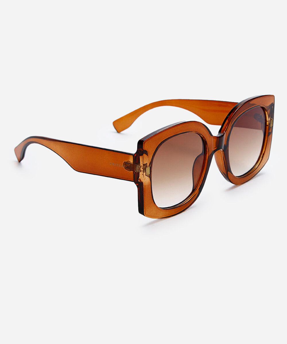 óculos de sol feminino redondo de acetato triton colorido