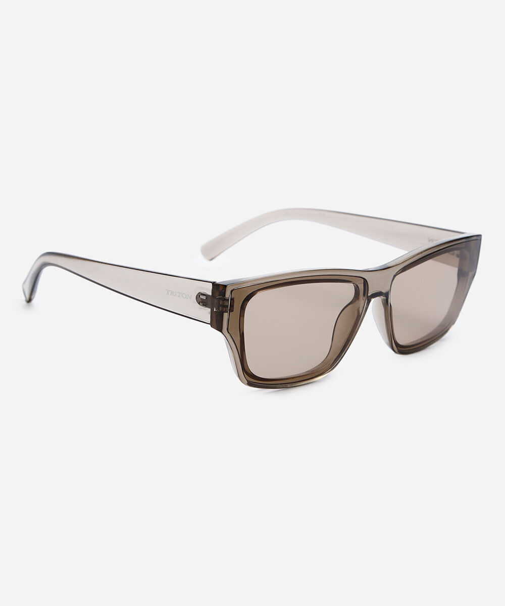 óculos de sol unissex quadrado de acetato triton marrom