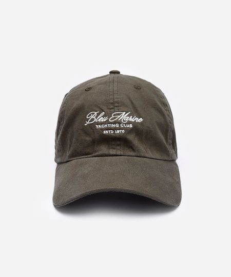 boné aba curva de sarja bordado verde UNICO