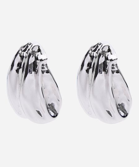 brinco gota orgânico prata UNICO