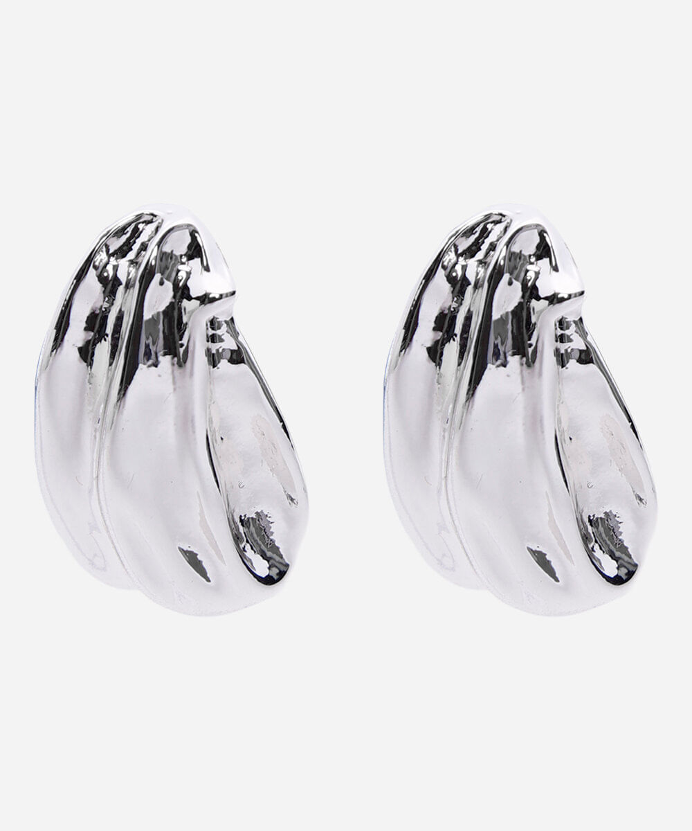 brinco gota orgânico prata