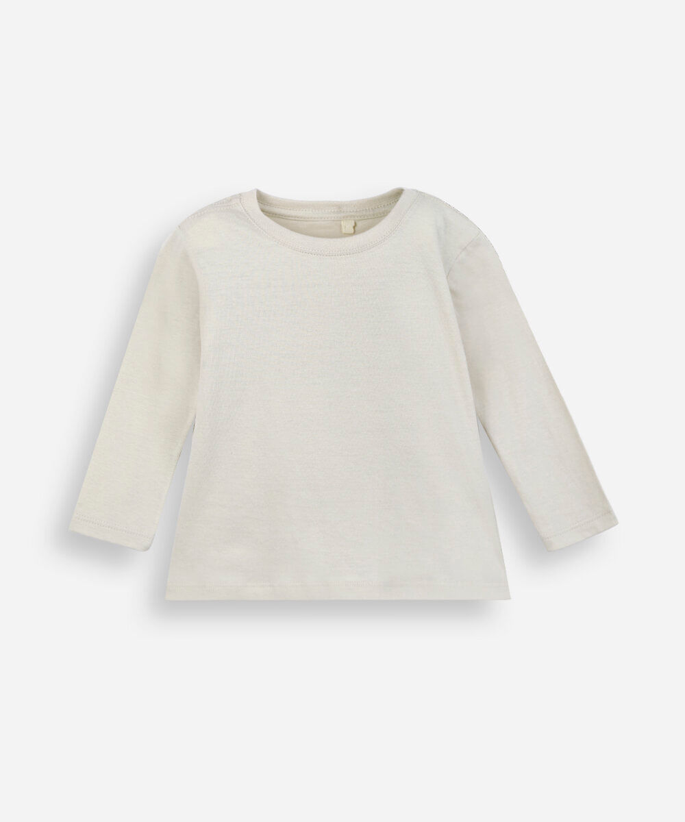 camiseta de algodão infantil bege