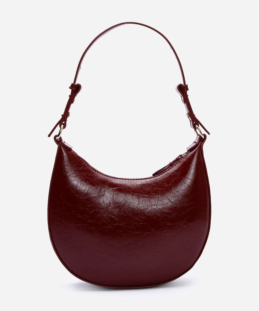bolsa baguete alça fina vinho