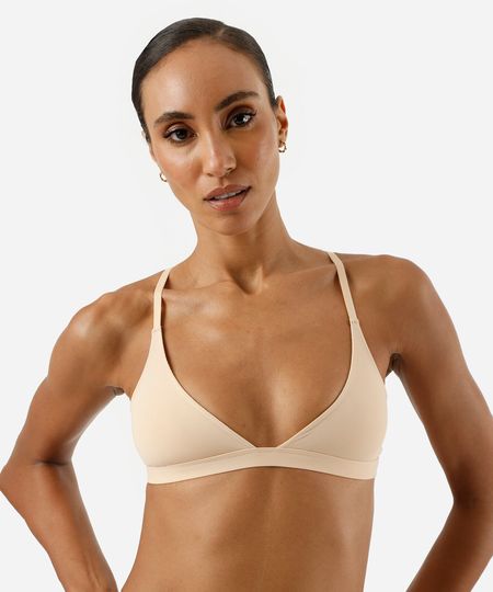 sutiã triângulo feminino sem bojo bege M