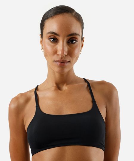 sutiã faixa feminino com bojo removível  preto GG