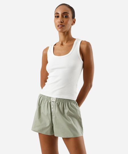 short de pijama avulso feminino boxer verde M
