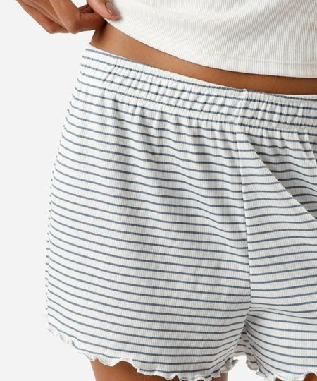 short de pijama avulso feminino listrado azul PP short de pijama avulso feminino listrado azul PP
