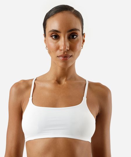 sutiã faixa feminino com bojo removível off white P