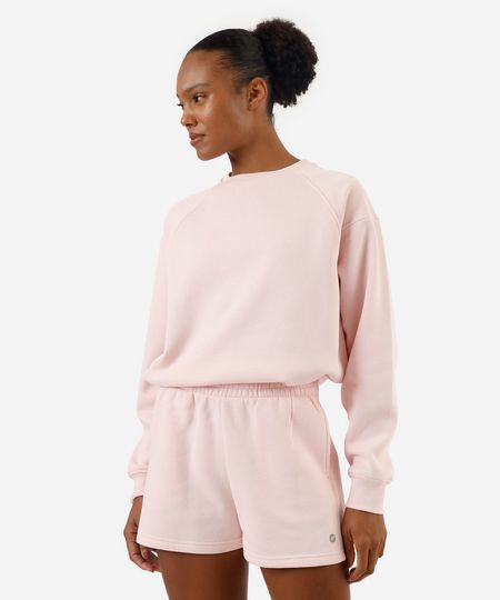 blusão feminino de moletom com recortes esportivo ace rosa M blusão feminino de moletom com recortes esportivo ace rosa M