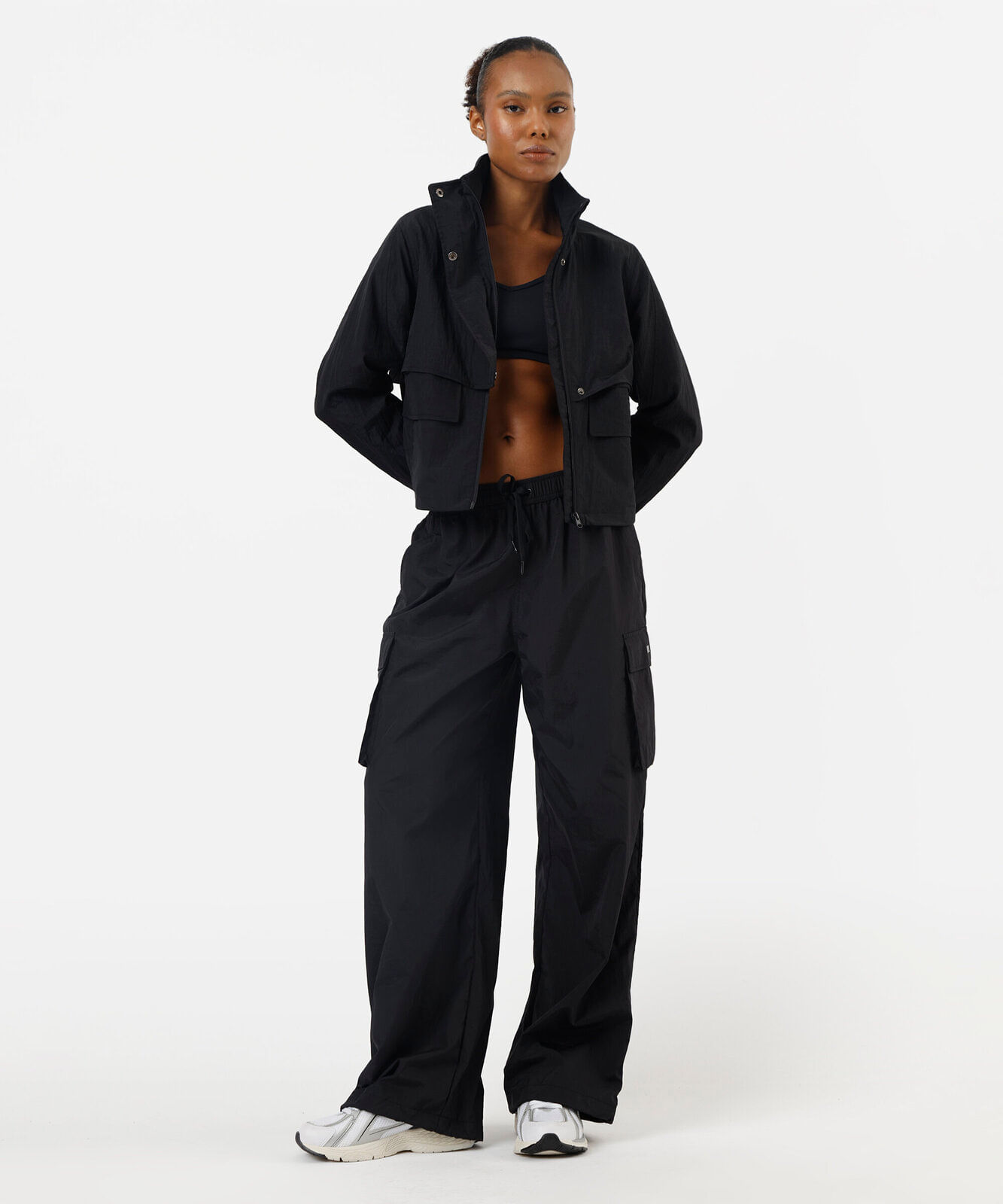 calça cargo feminina de poliamida esportiva preta