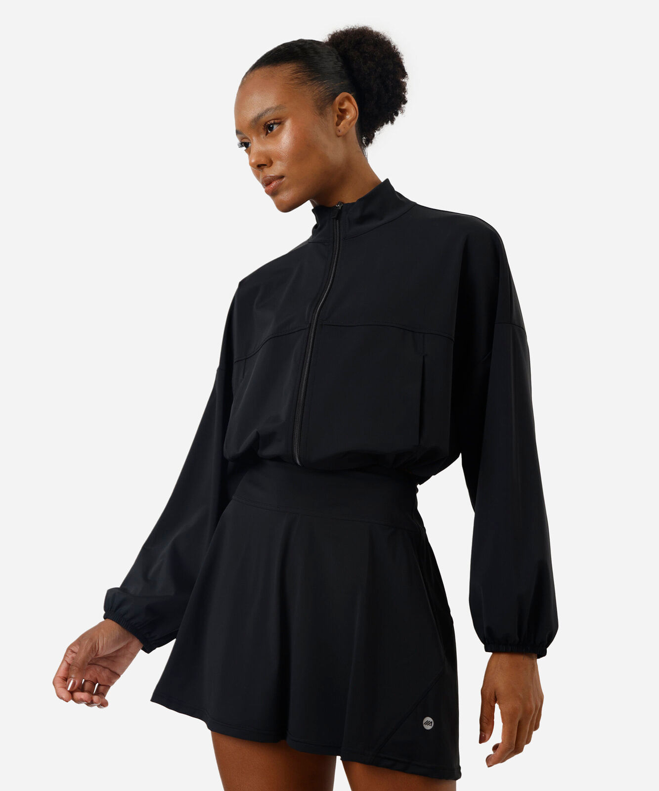 jaqueta feminina esportiva ace barra ajustável preta