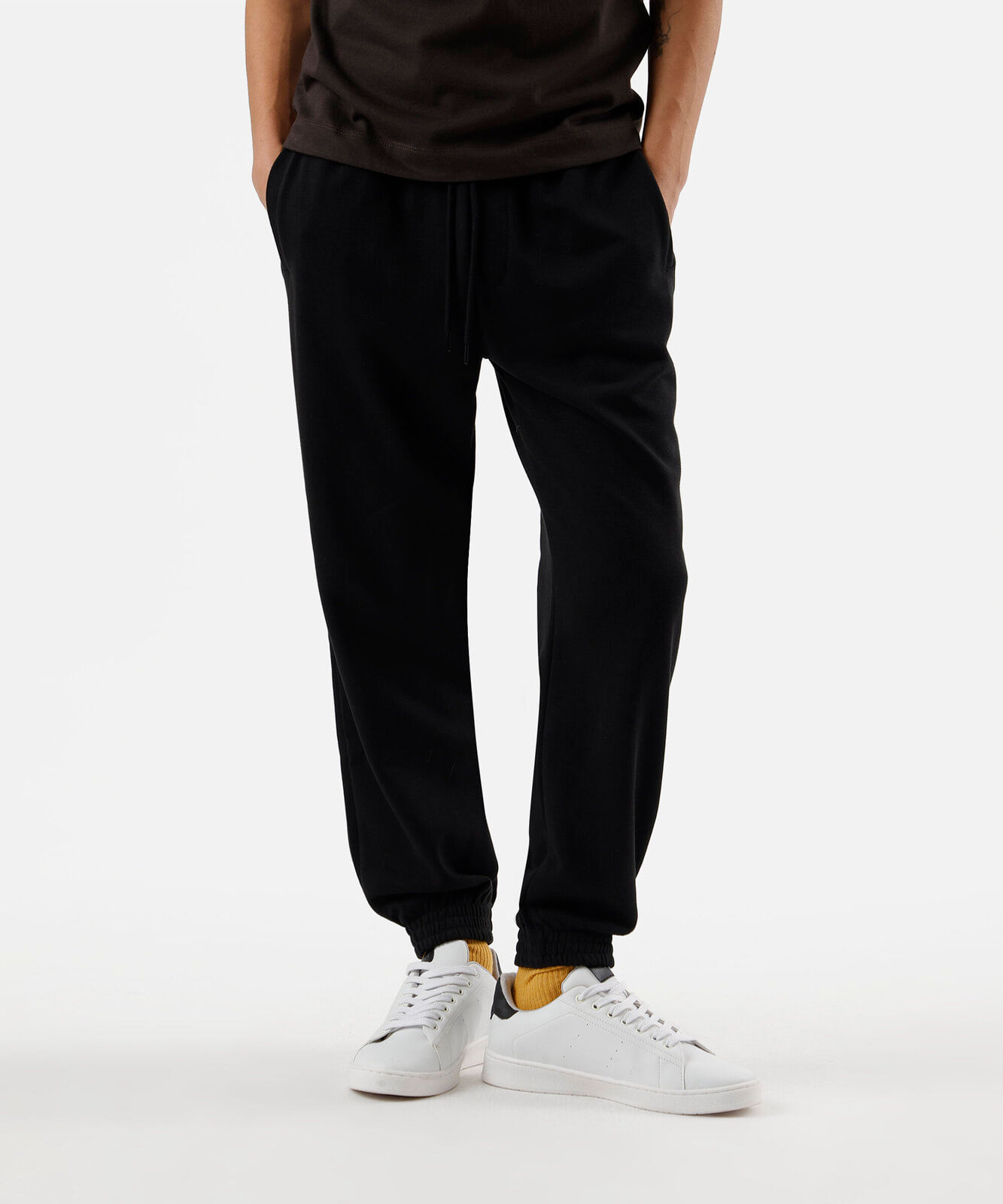 calça masculina jogger moletom preta