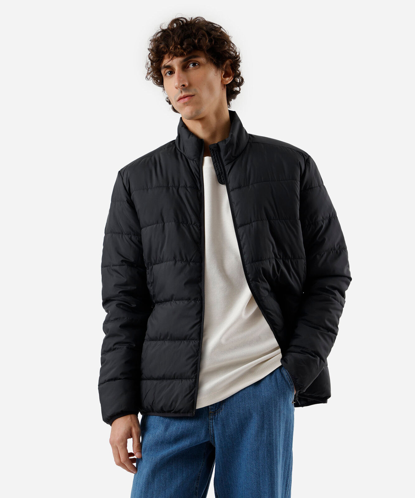 jaqueta puffer masculina preta