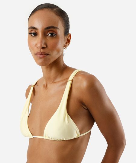 biquíni top cortininha feminino com bojo amarelo P