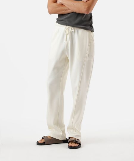 calça masculina relaxed com recortes off white GG calça masculina relaxed com recortes off white GG