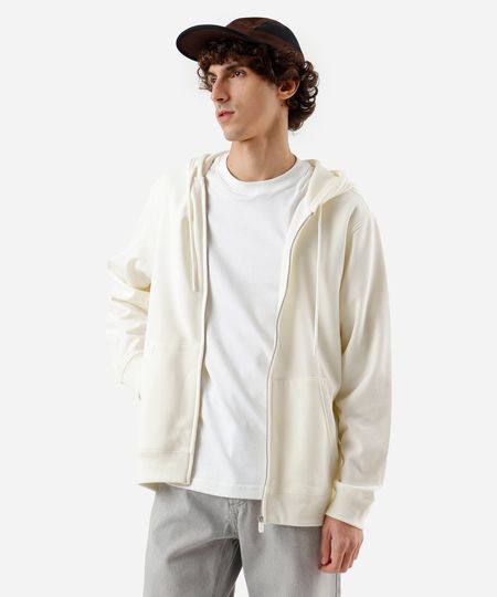blusão básico masculino de moletom com capuz off white GG blusão básico masculino de moletom com capuz off white GG