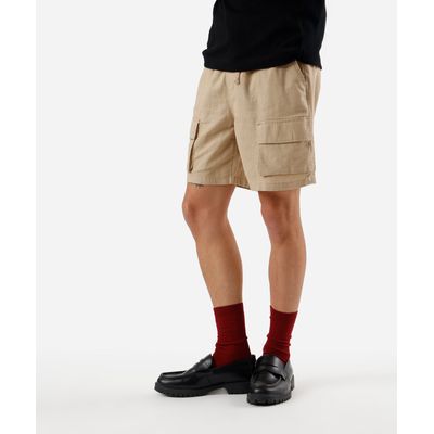 Bermuda masculina relaxed com linho cargo bege