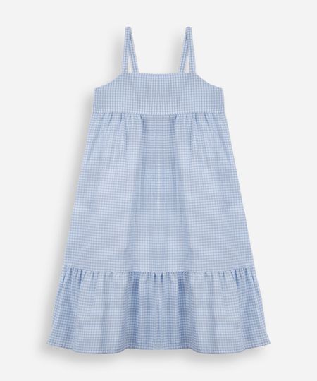 vestido midi infantil xadrez azul 4