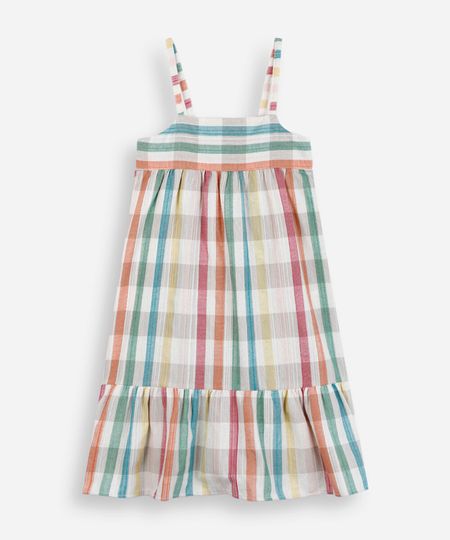 vestido midi infantil listrado colorido 4