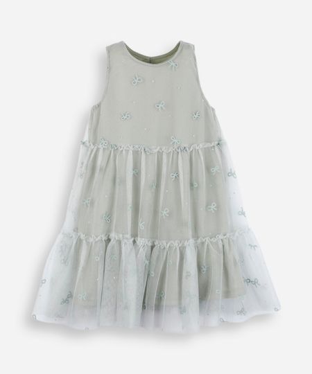 vestido midi infantil de tule lacinho verde 8 vestido midi infantil de tule lacinho verde 8
