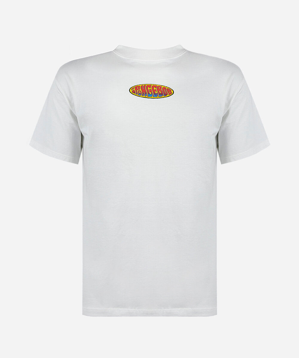 camiseta juvenil estampa frente costas bob esponja off white
